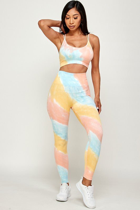 Two Piece Tie Dye Activewear Set