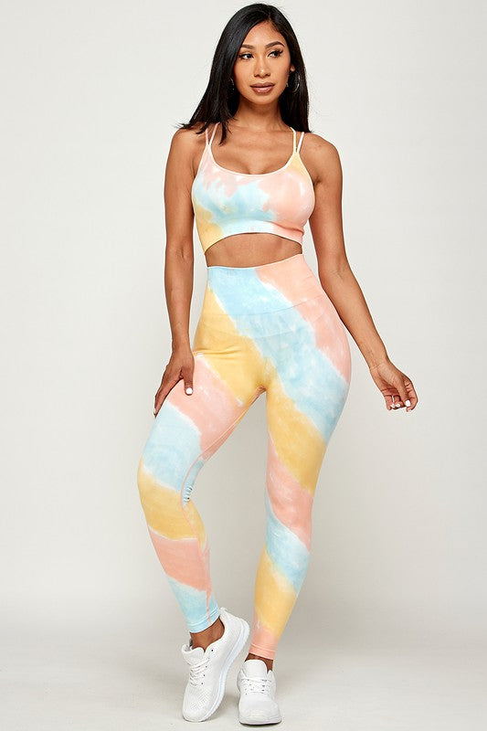 Two Piece Tie Dye Activewear Set