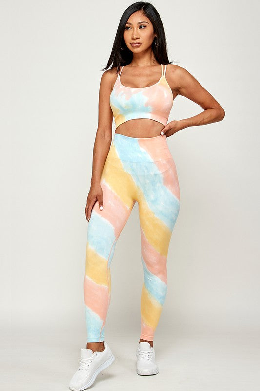 Two Piece Tie Dye Activewear Set