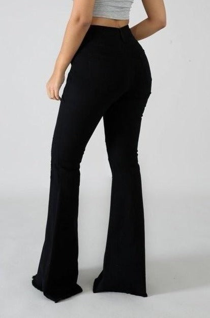 Women's Walk On By Tall High Rise Black Flare Jeans