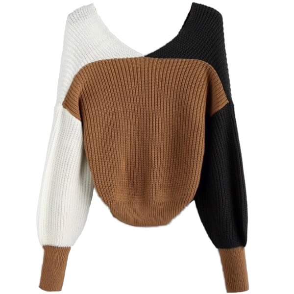 Tri-color Crop Sweater